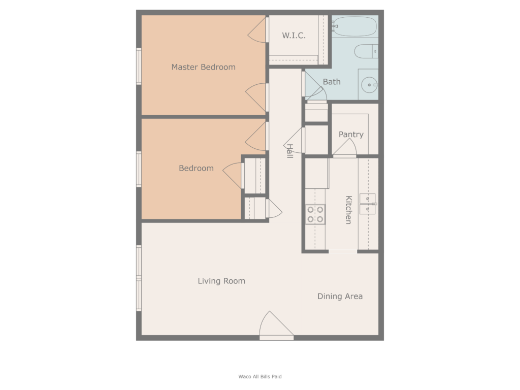 Marlin 2BR 1BA floorplan